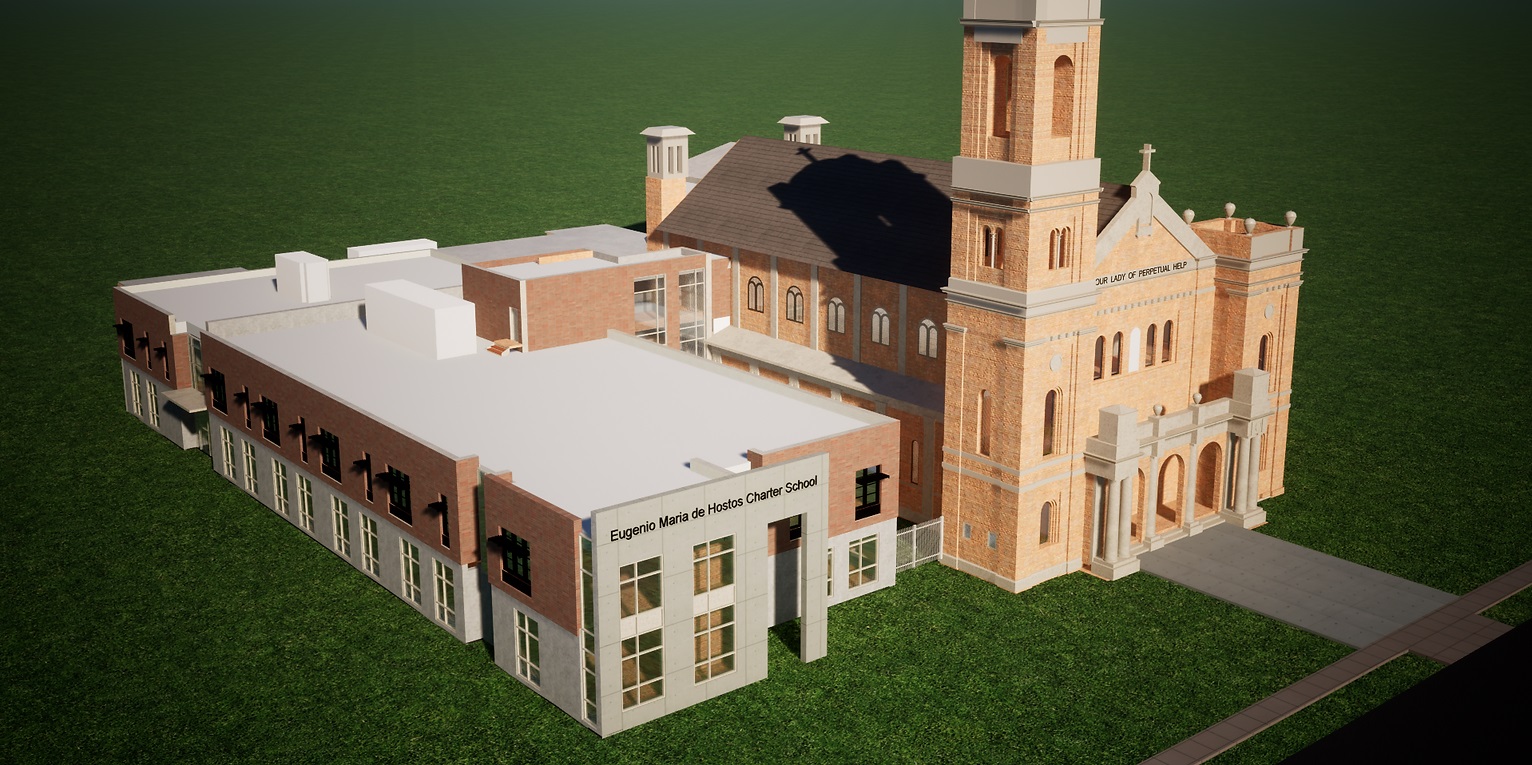 Rendering of school building